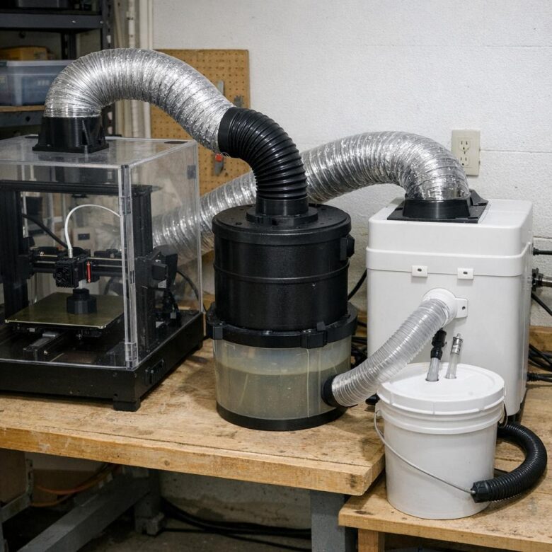Safe Disposal and Air Filtration Setups for Toxic 3D Printer Fumes