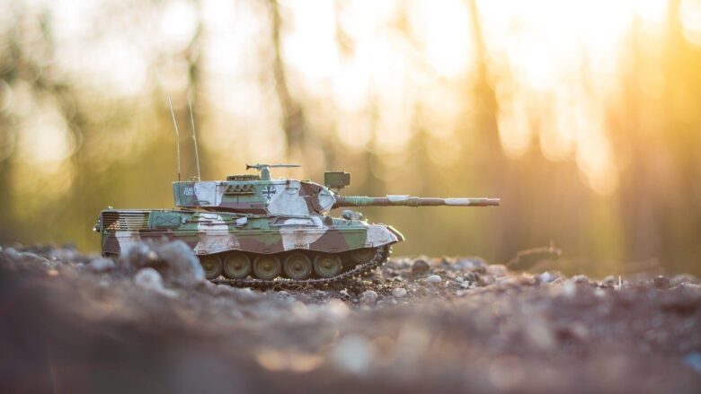 leopard 1, tank, german, armed forces, modelling, miniature, hobby, handcraft, plastic, military, heller, eve, sunset, outdoors, nature, gravel, scale model, bundeswehr